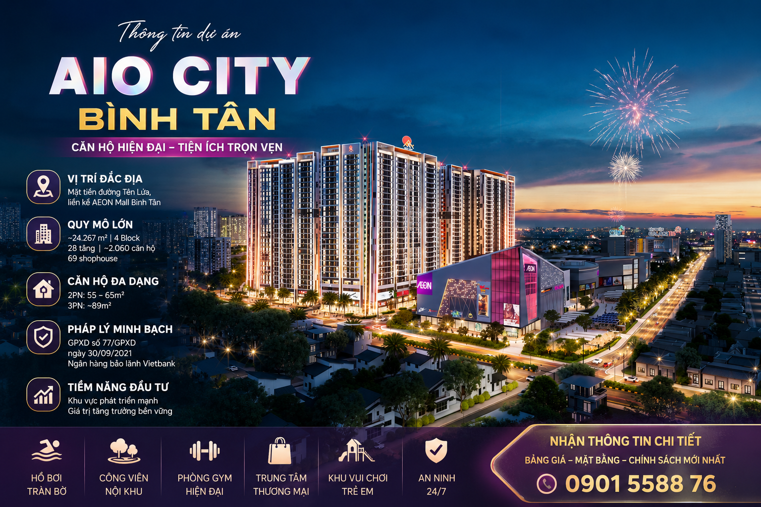 Thông tin chi tiết căn hộ AIO City Bình Tân