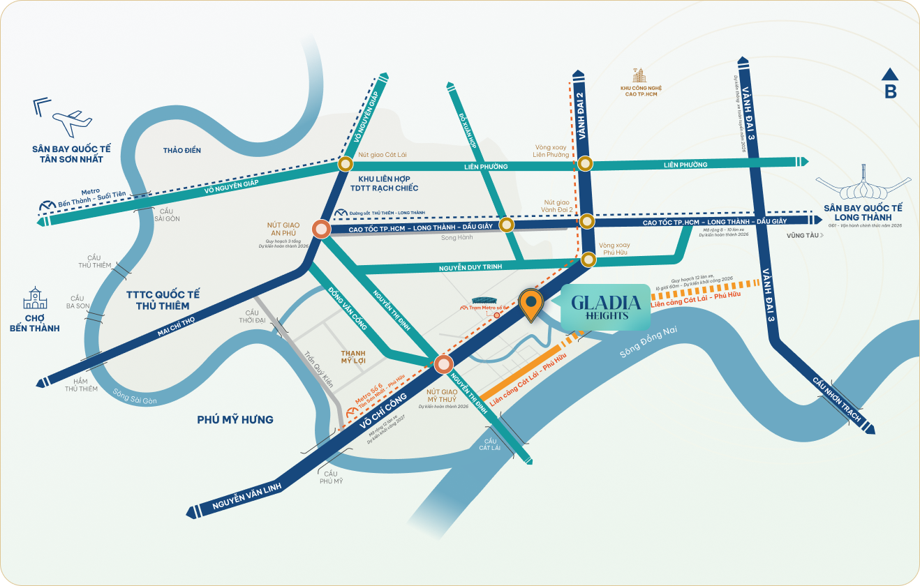 Vị trí Gladia Heights Khang Điền