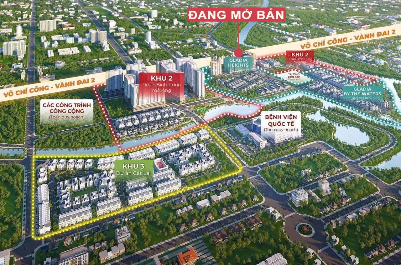 vị trí Gladia Heights Khang Điền