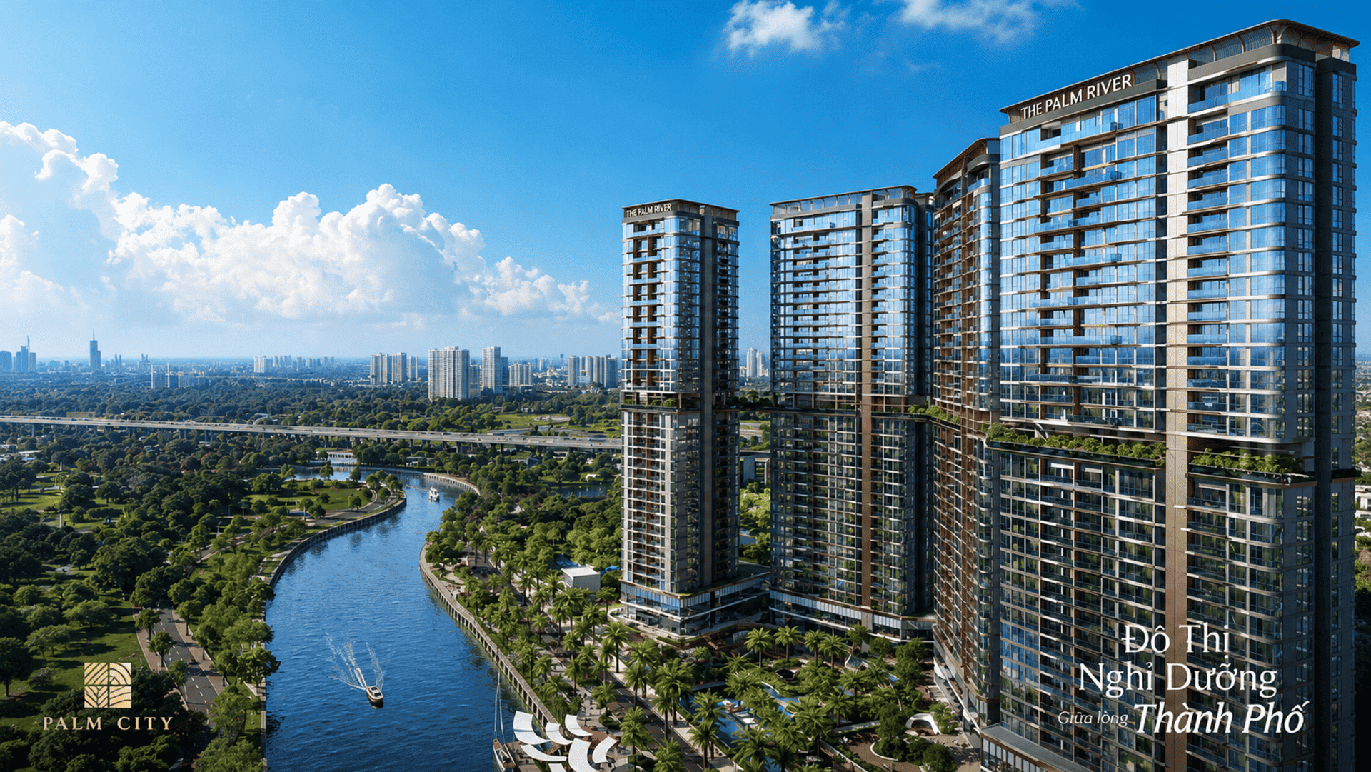 Phối cảnh Palm River thuộc khu đô thị Palm City