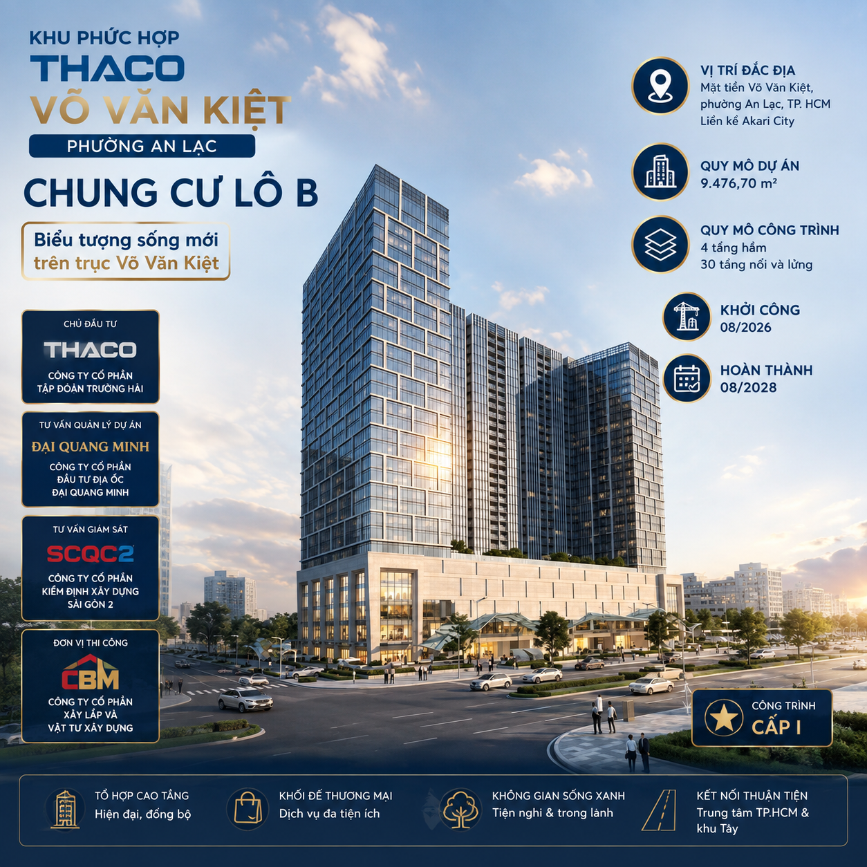 Khu phức hợp THACO Võ Văn Kiệt phường An Lạc – Chung cư Lô B
