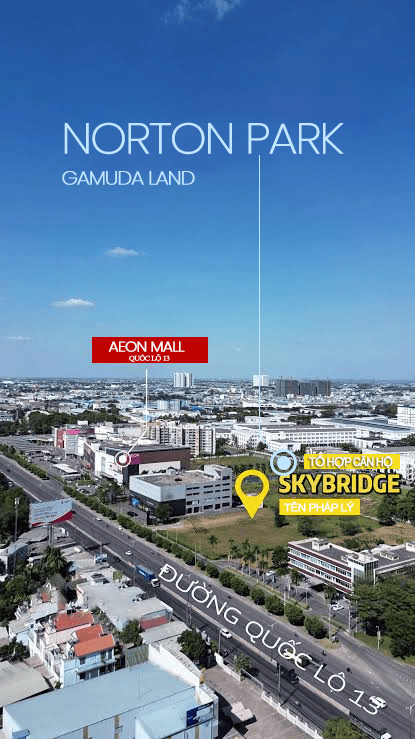 Vị trí dự án Norton Park bên cạnh AEON MALL Bình Dương